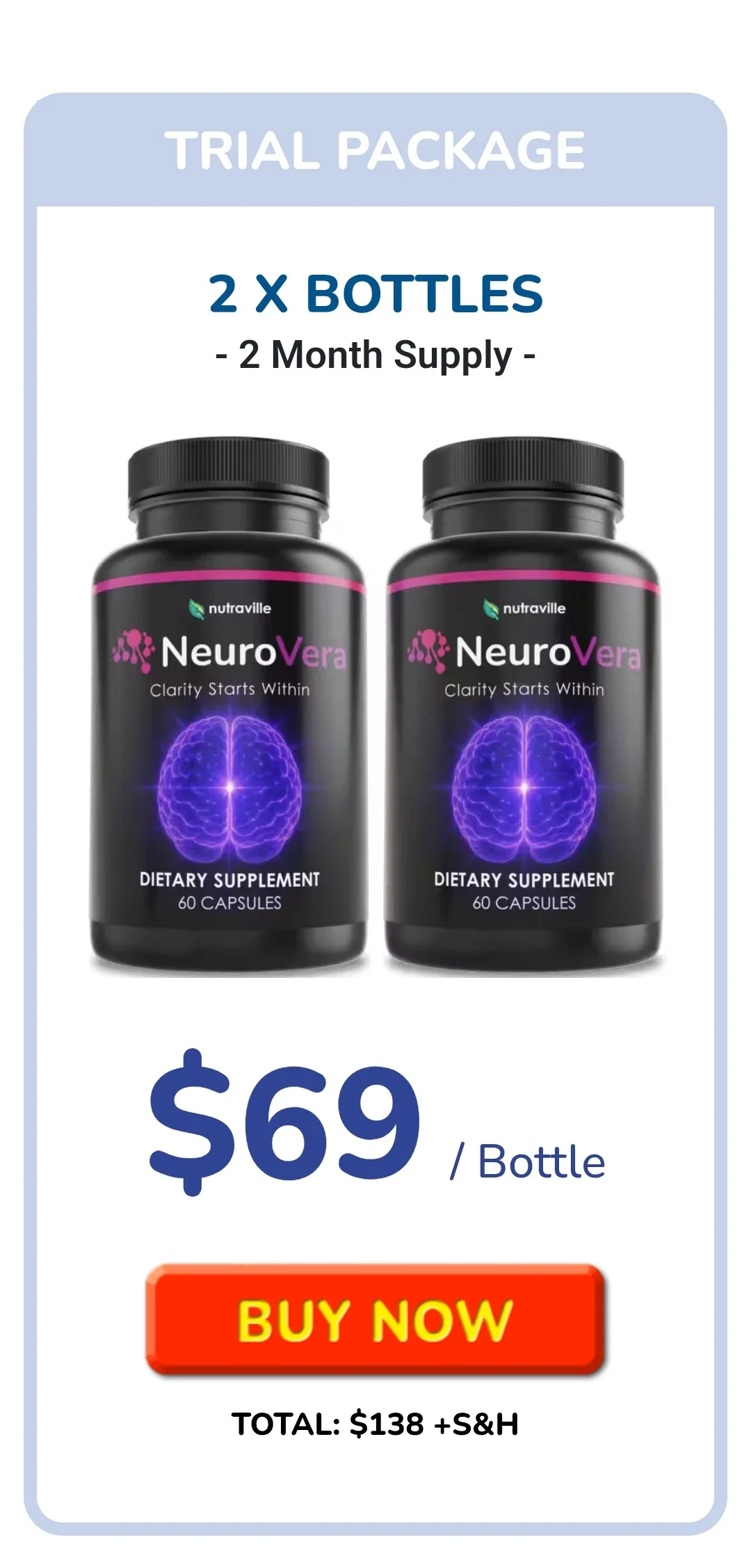 NeuroVera™ 2 bottles pricing